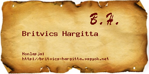 Britvics Hargitta névjegykártya
